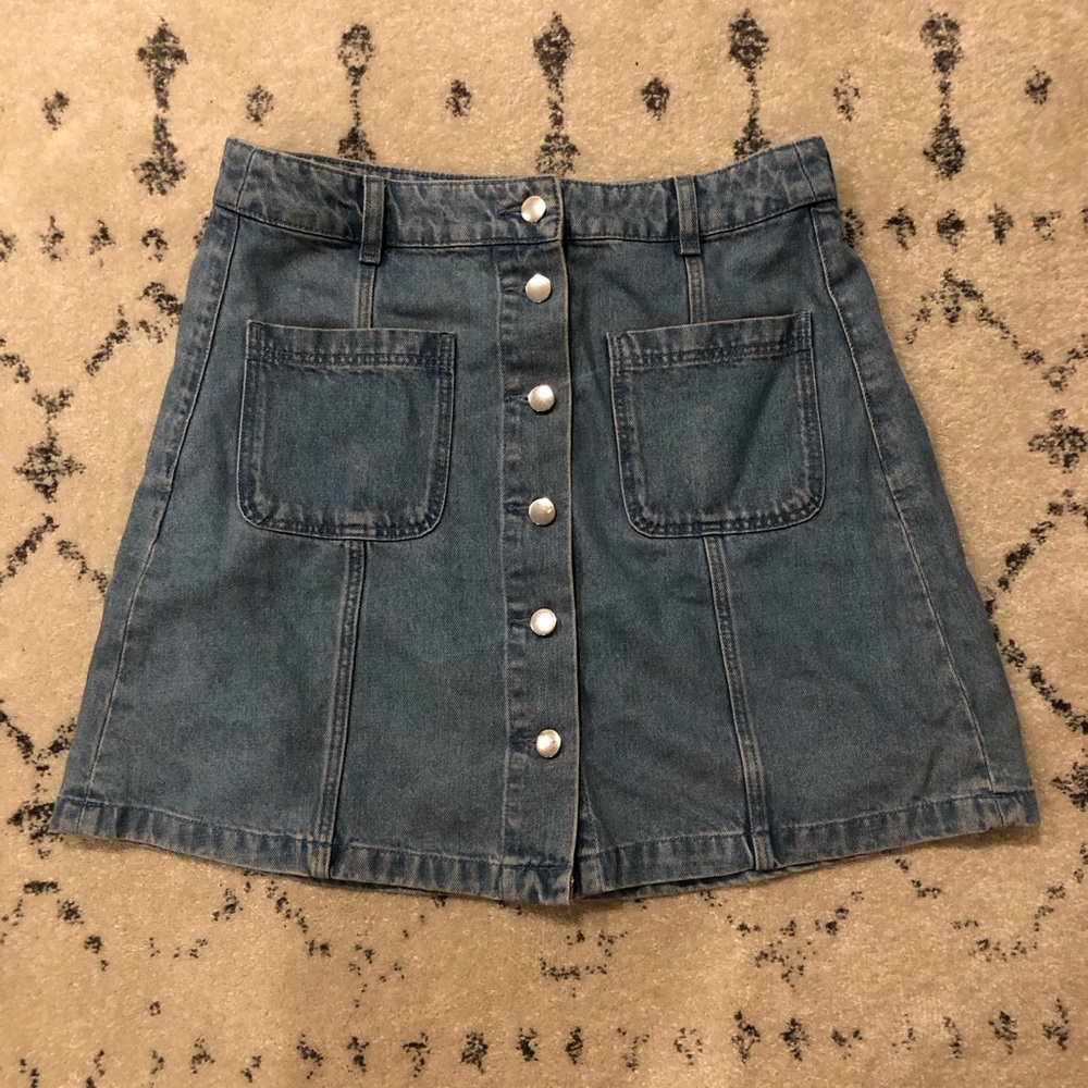 Denim Skirt with silver buttons